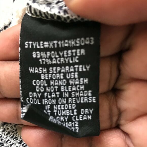 Sanctuary Sweater Womens Sz M Navy Blue Striped Textured Knit Pullover - Picture 9 of 11